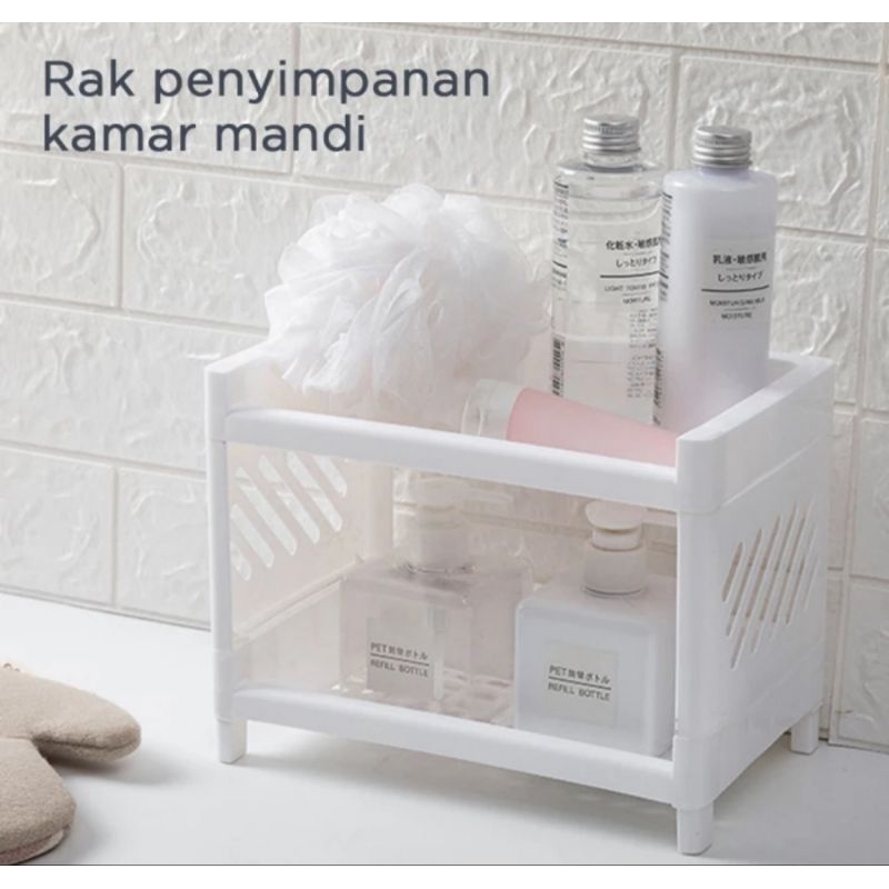 Birthday gift miniso storage rack 2 layers strong original cosmetic ...