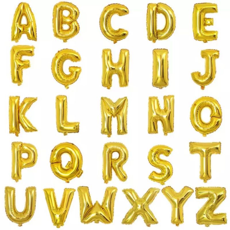 Gold Letter foil Balloons 16inch 40cm 40cm alphabet alphabet/number ...