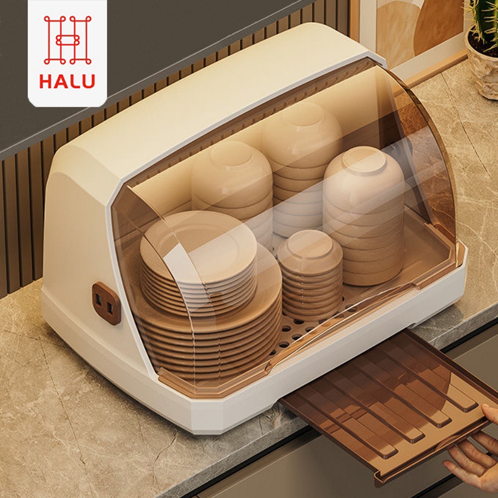 Halu Lid Plastic Dish Rack/Water Dryer Rack Bowl Dish Rack With Lid ...