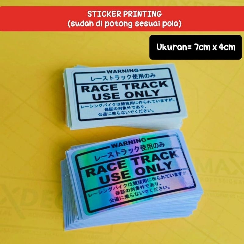 Race TRACK USE ONLY NEW printing sticker | Shopee Philippines