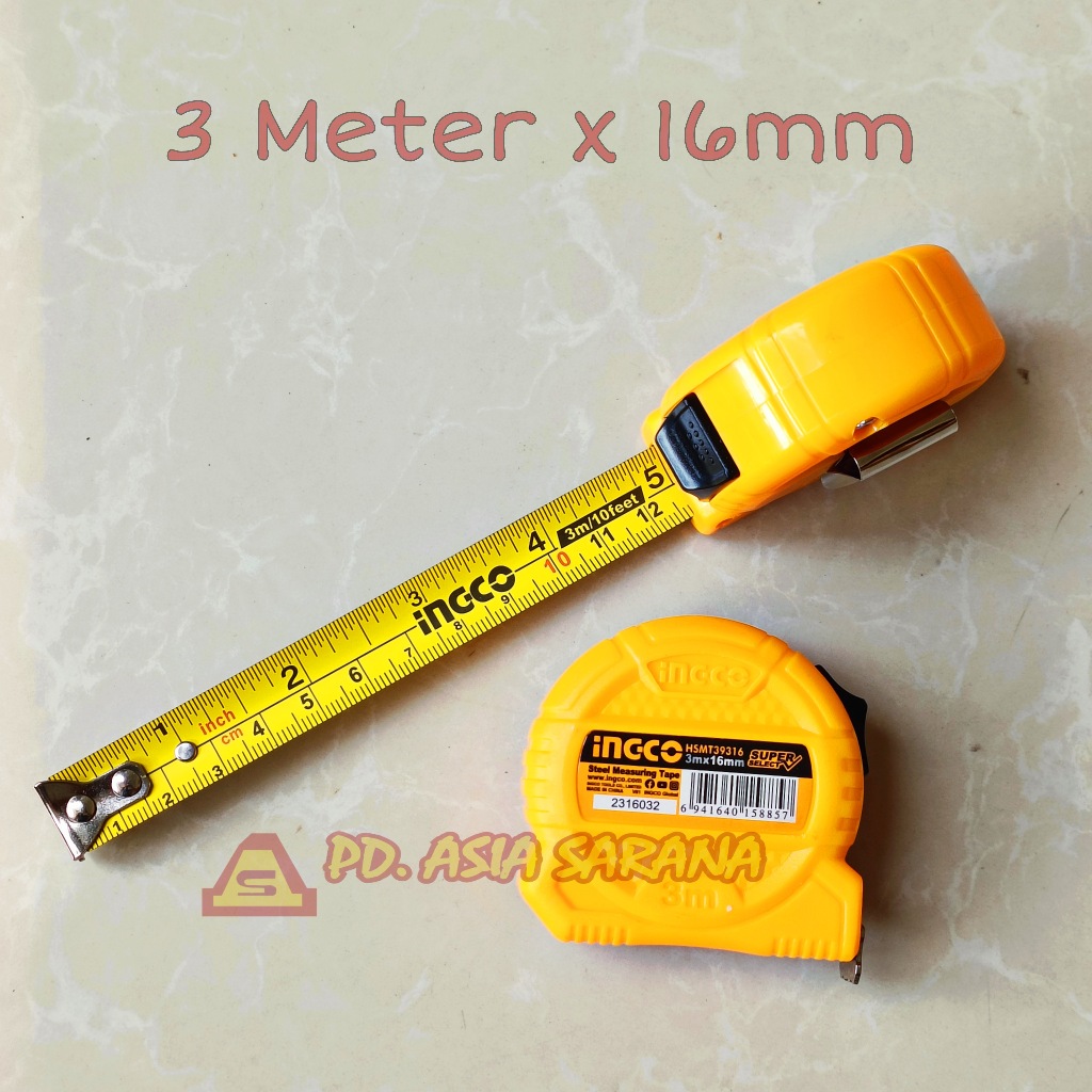 Meter 3m Meter x 16mm INGCO HSMT39316 Steel Measuring Tape Builder ...