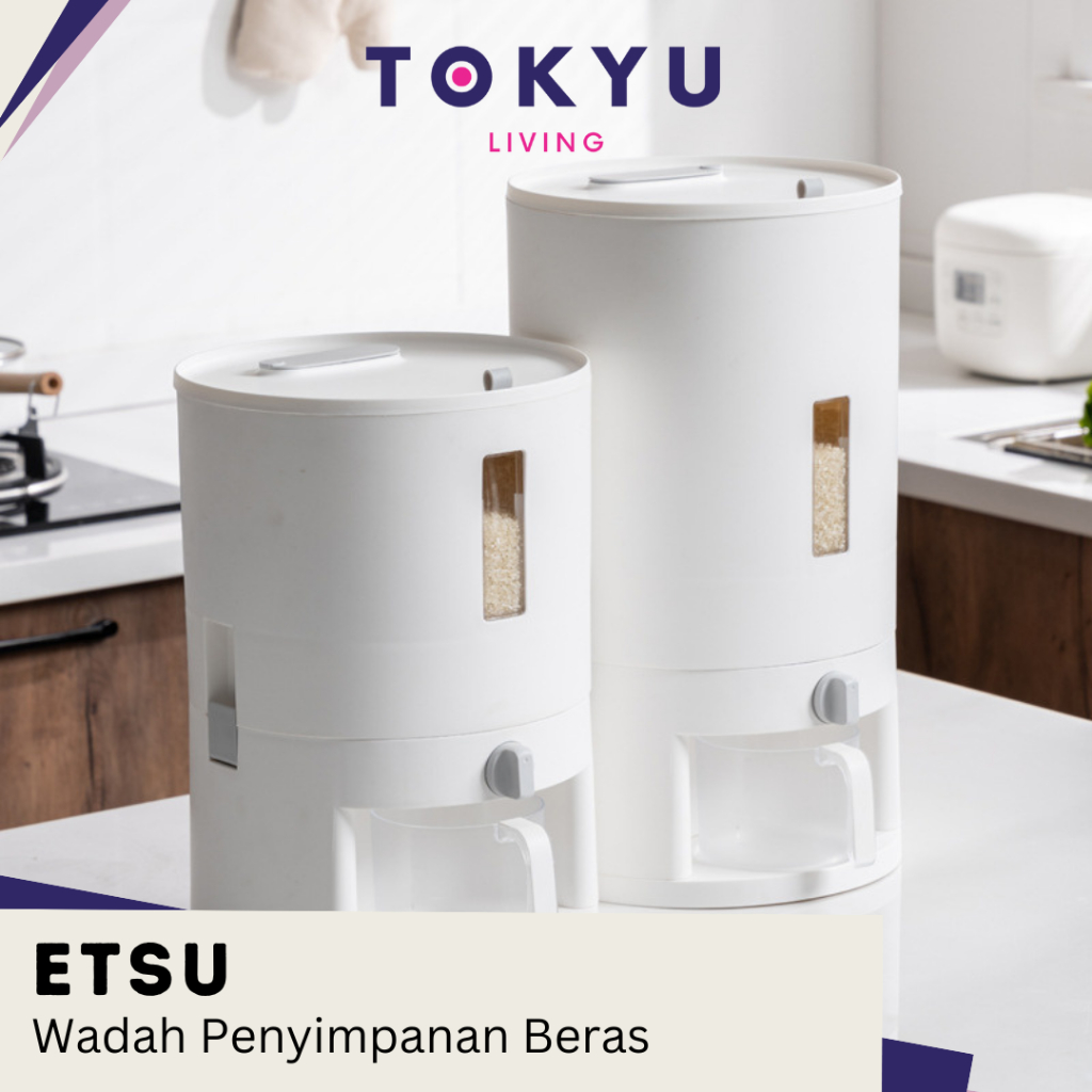 TOKYU - ETSU Smart Rice Dispenser Easy Rice Storage Container Rice ...