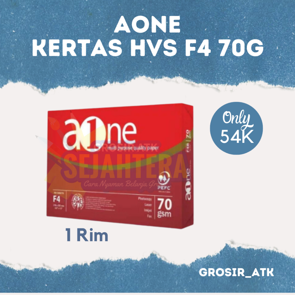 [RIM] Hvs FOLIO F4 Photocopy Paper 70 GSM GRAM AONE/MAXI BRITE | Shopee ...