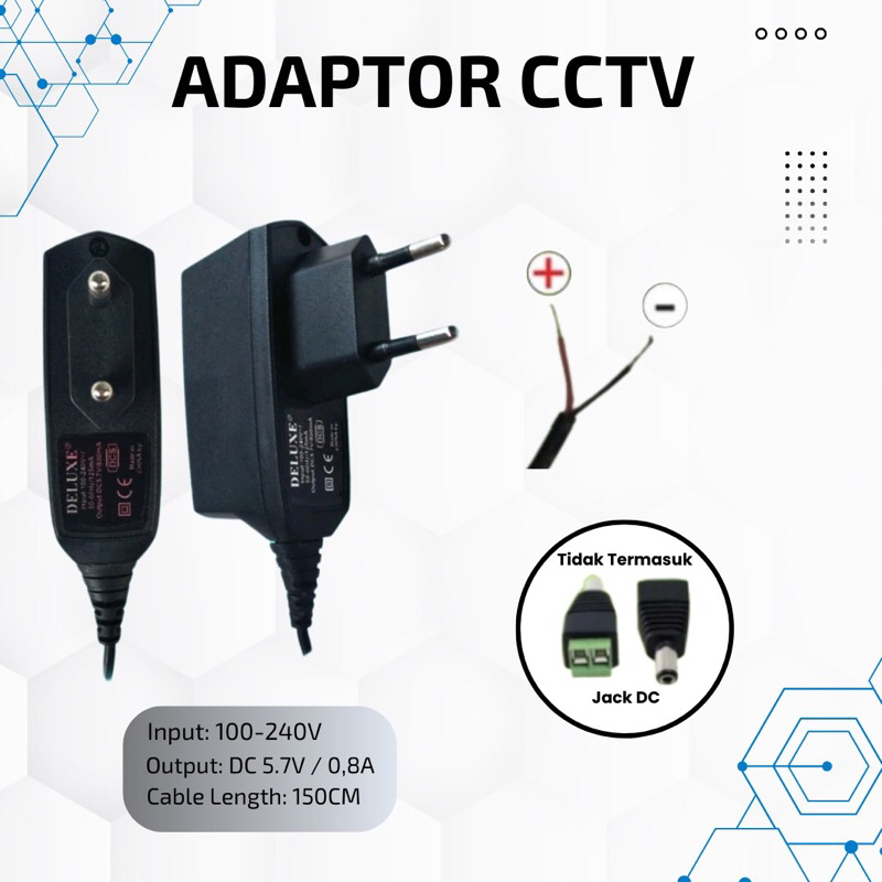 [100% Real] CCTV ADAPTER ADAPTER 5.7V - 0.8 A-1A ORIGINAL | Shopee ...