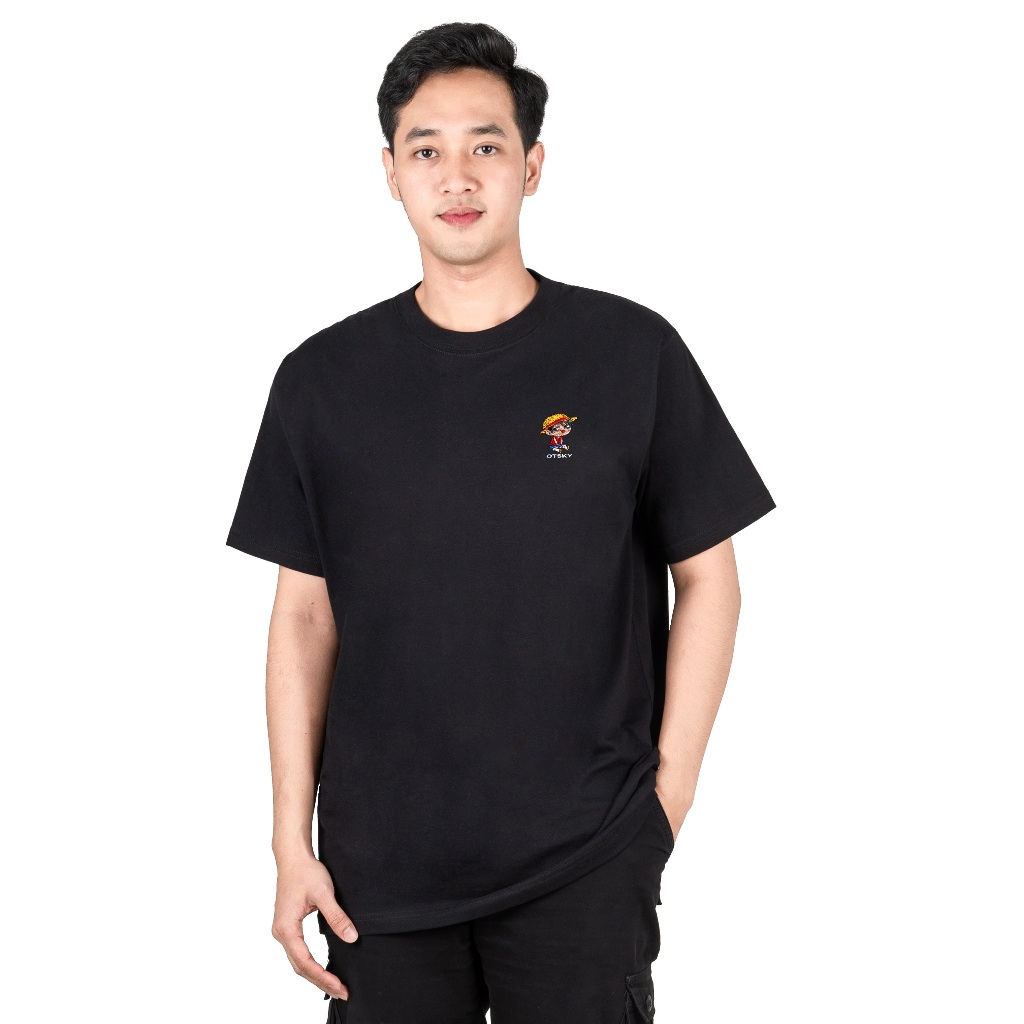 Otsky Men's T-shirt Embroidered Logo One Piece Series Cotton 24s (2C ...