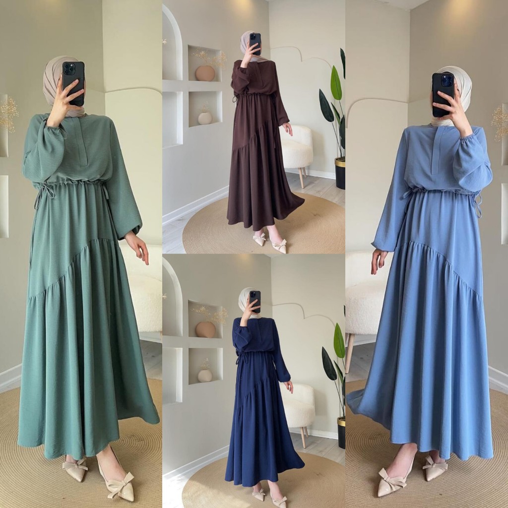 Gyora DRESS CRINKLE AIRFLOW PREMIUM/NAMELLA DRESS MAXY RUFFLE FASHION ...