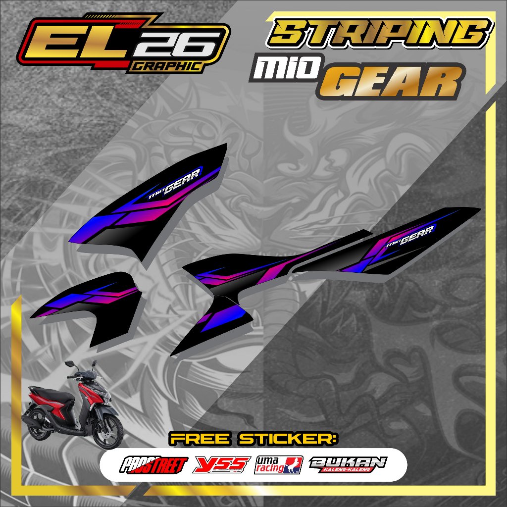 305 STRIPING STICKER YAMAHA MIO GEAR - STICKER YAMAHA MIO GEAR MOTIF ...
