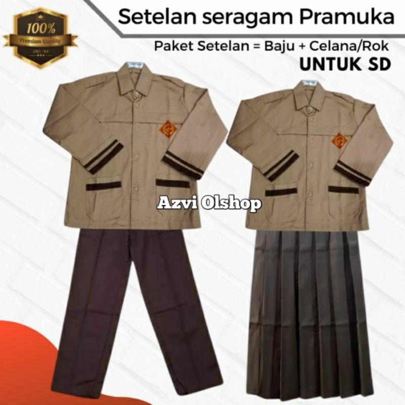 Scout School Uniform Standby SD/MI Girls Boys Full Set Long | Shopee ...