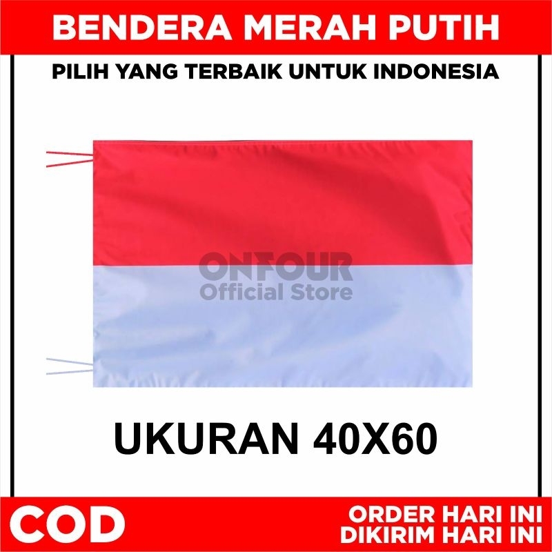 PUTIH MERAH Onfour - INDONESIAN RED AND WHITE FLAG 40X60 | Shopee ...
