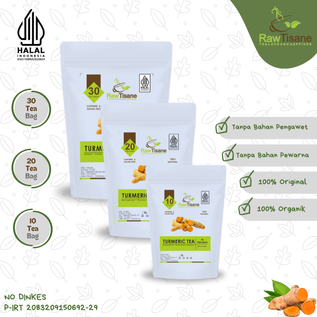 Raw TIANE Turmeric Tea: Turmeric Tea All Variants, Contents of 10 | 20 ...
