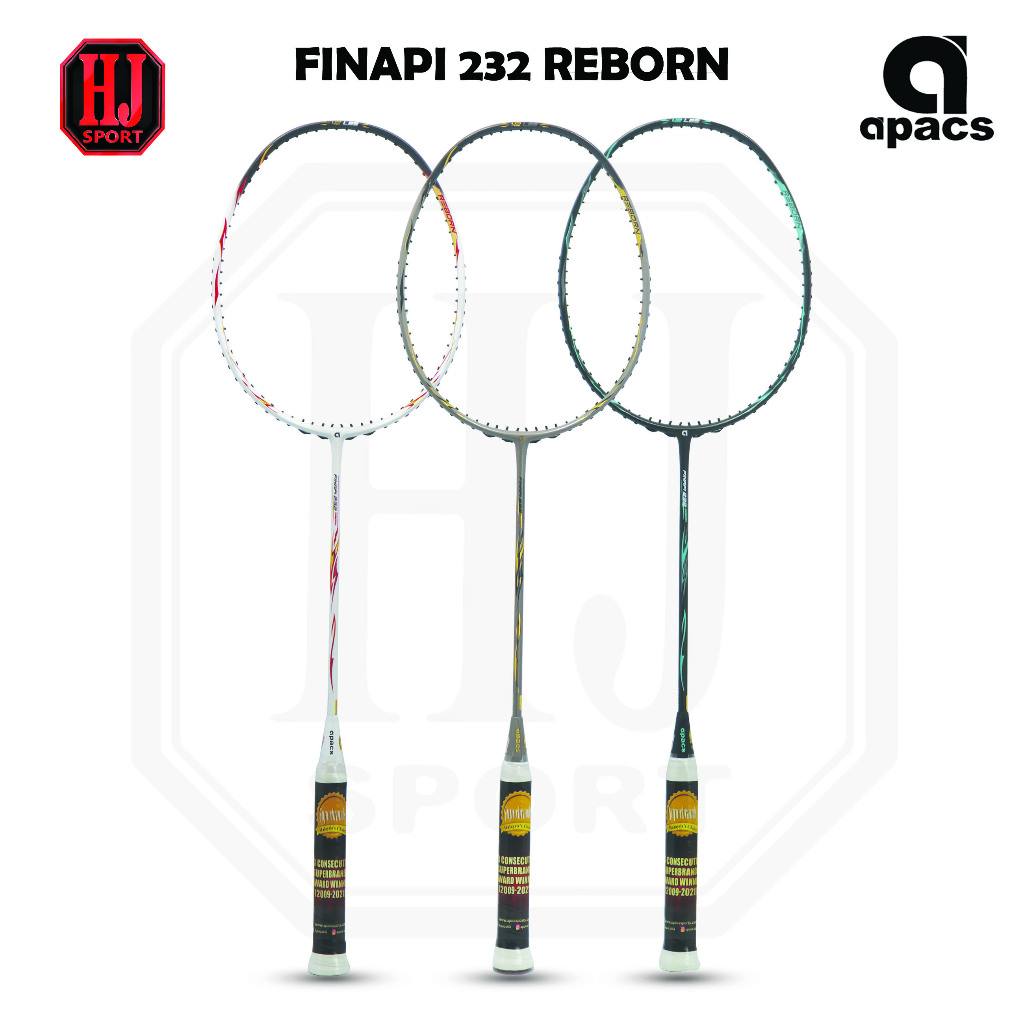 Original Apacs Finapi 232 Reborn Badminton Racket with Strings and