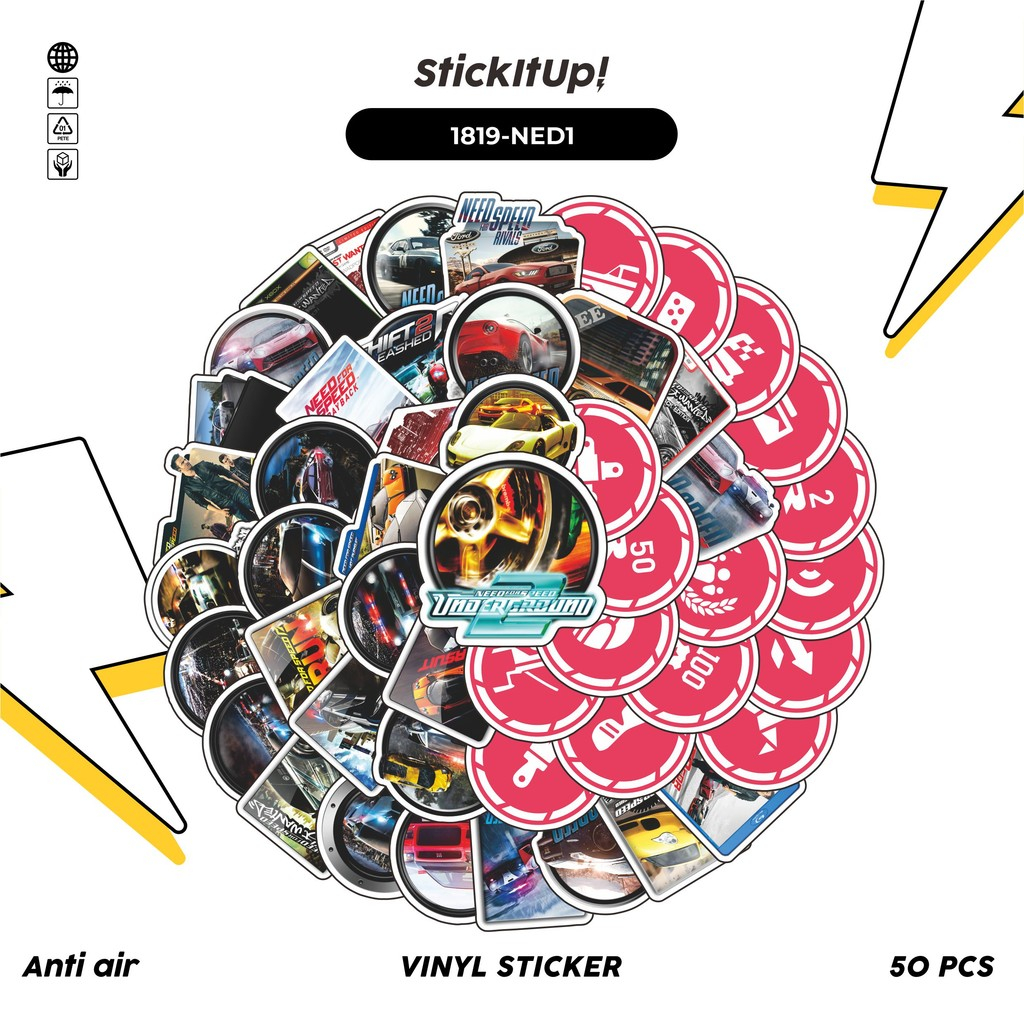HP COD 50 Pcs Sticker Pack NEED FOR SPEED UNIVERSE CHAR MIX 01 Cute ...