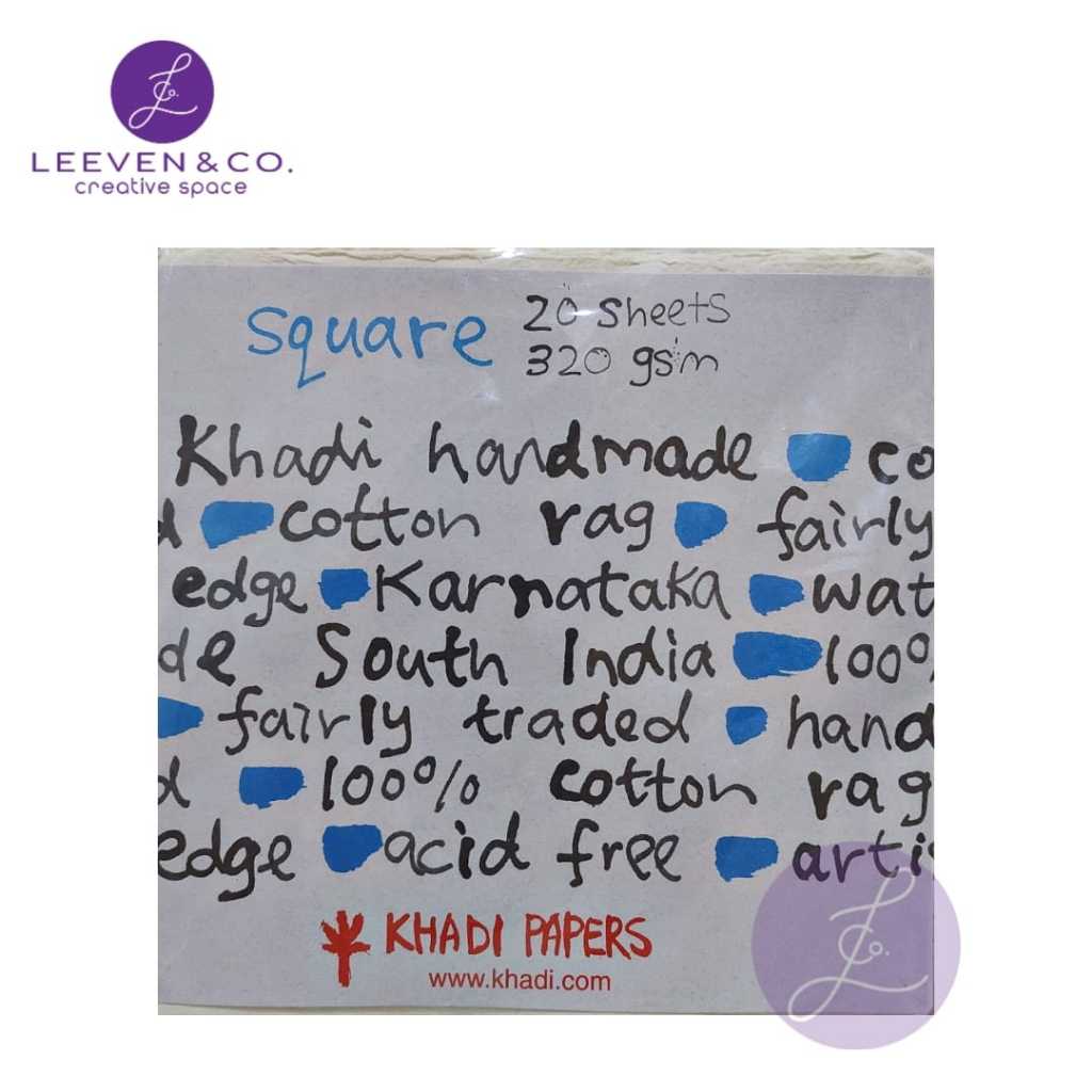 KHADI RAG WATERCOLOR PAPER SQUARE/ 20 SHEETS/ 320GSM (PRICE PER SHEET ...