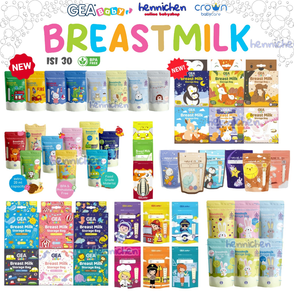 Breast Milk Bag With Heat SENSOR Gea Baby Breast Milk Bag 120ml 200ml