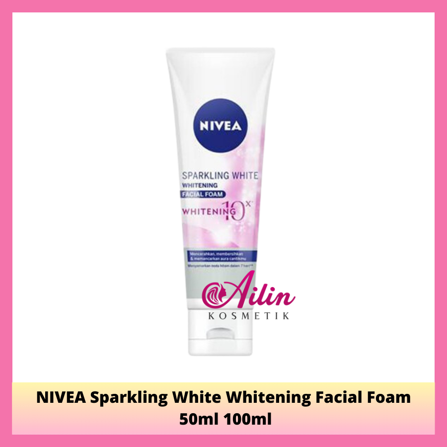 Ailin NIVEA Sparkling White Whitening Facial Foam 50ml 100ml ORIGINAL