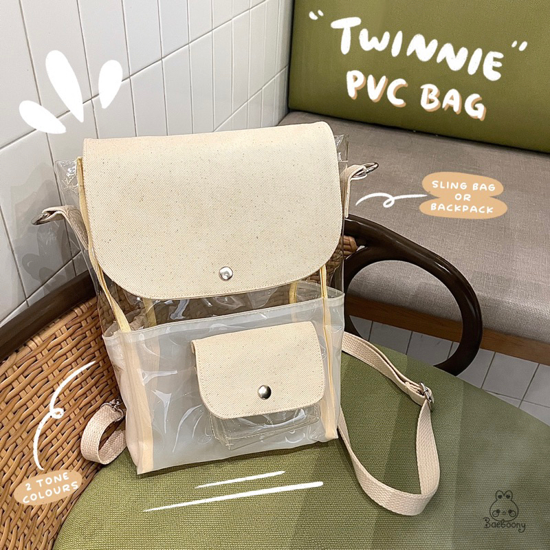 Twinnie PVC Bag by Baeboony | 2 in 1 pvc concert backpack sling bag ...