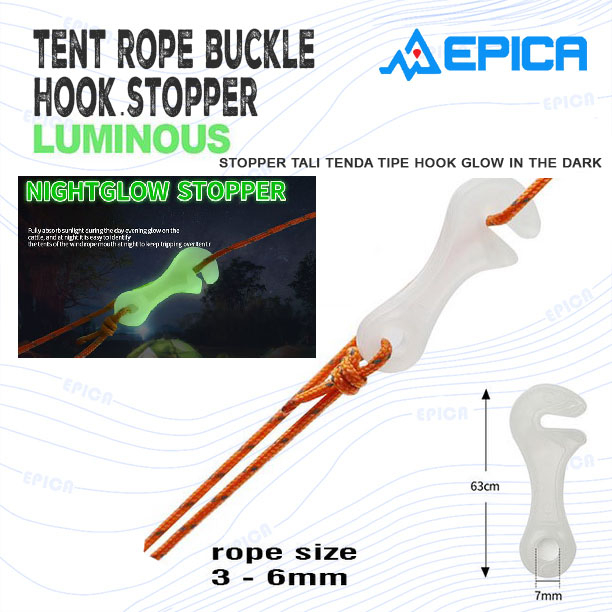 TENDA EPICA Flysheet Canopy Tent Rope Fastener Stopper Hook Type Glow ...