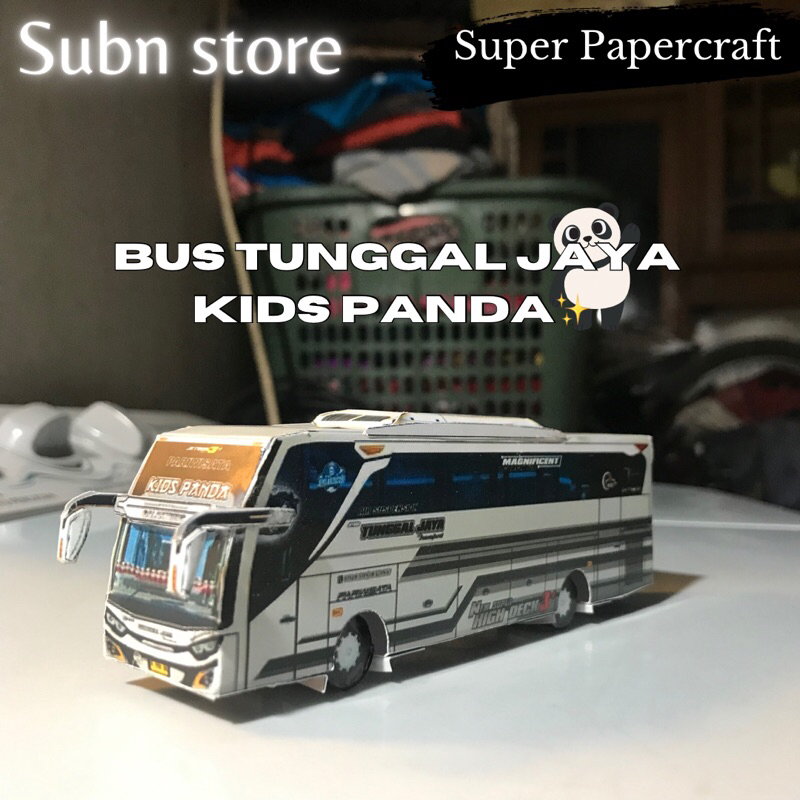 Papercraft bus tunggal jaya kids panda bus basuri bus Display kids ...