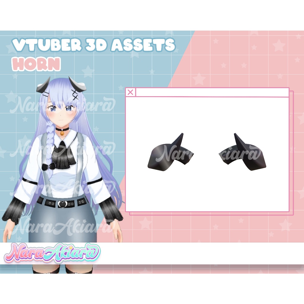 Character With Virtual Horn For Streaming, Streaming Head Accessories