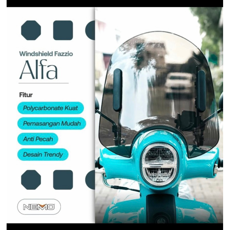 Windshield visor nemo type alpha yamaha fazzio plug and play plus ...