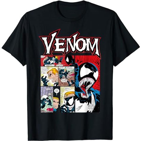 KATUN PUTIH HITAM T-shirt Boys Girls Marvel Venom Classic Retro Comic ...