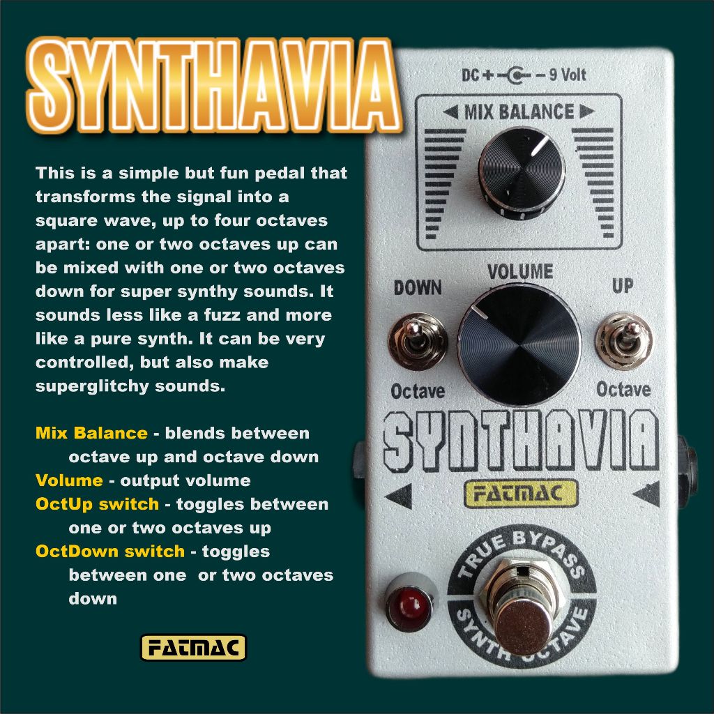 Fatmac Synthavia - Synth Octave up Octave down (Guitar Effects Pedal ...