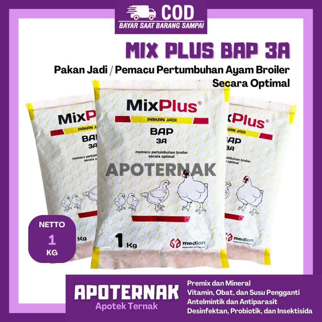 Mix PLUS BAP 3A 1kg | Premix Growth Booster For Broiler Chickens ...