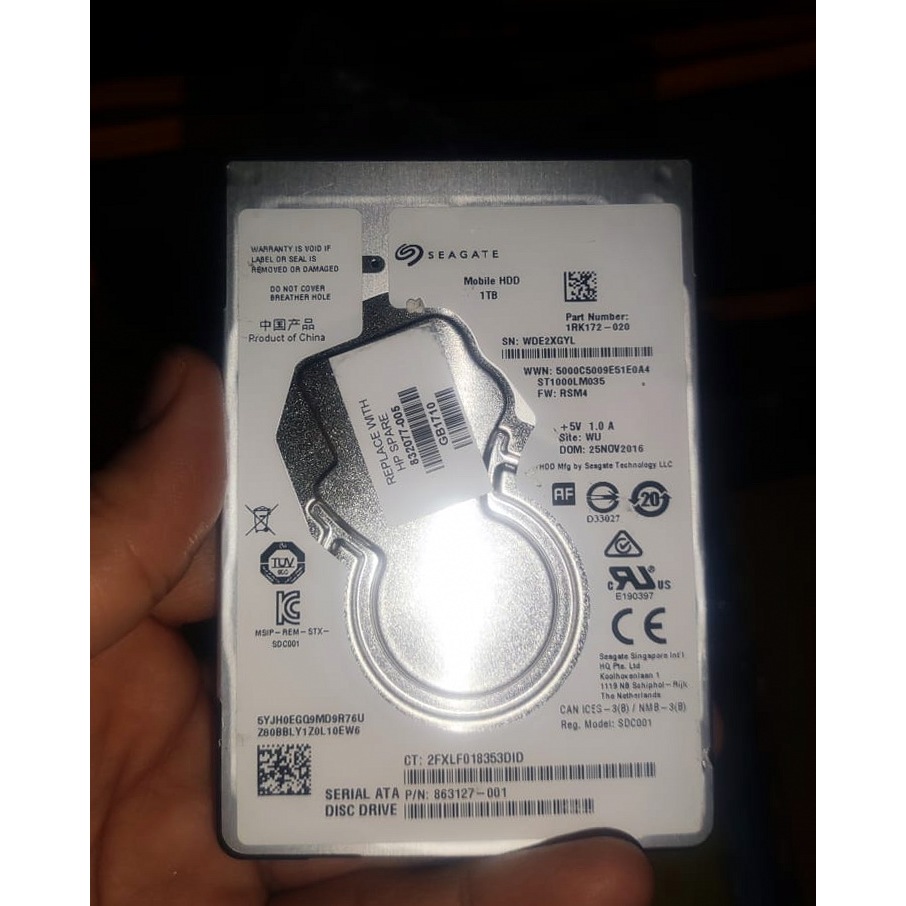 Seagate Mobile HDD 1TB ST1000LM035-1RK172 FW RSM4 LVM1 SDM4 Sentinel ...