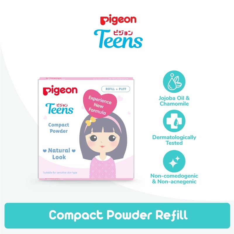 Pigeon Teens Refill Compact Powder Natural Look 14gr - Kids Refil ...