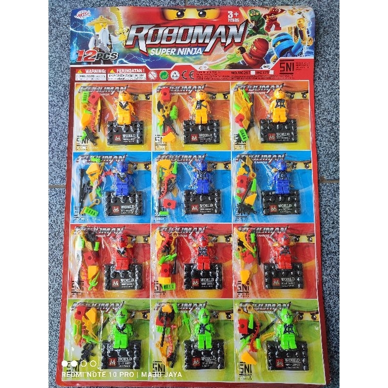 Roboman Super Ninja Mc297 Brick Minifigure Toy 1 Sheet contains 12 Pcs ...