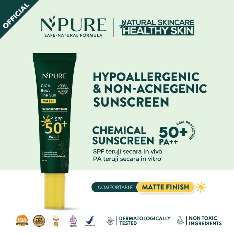 Npure SUNSCREEN CICA BEAT THE SUN MATTE (Can Delivery Same Day/Instant ...