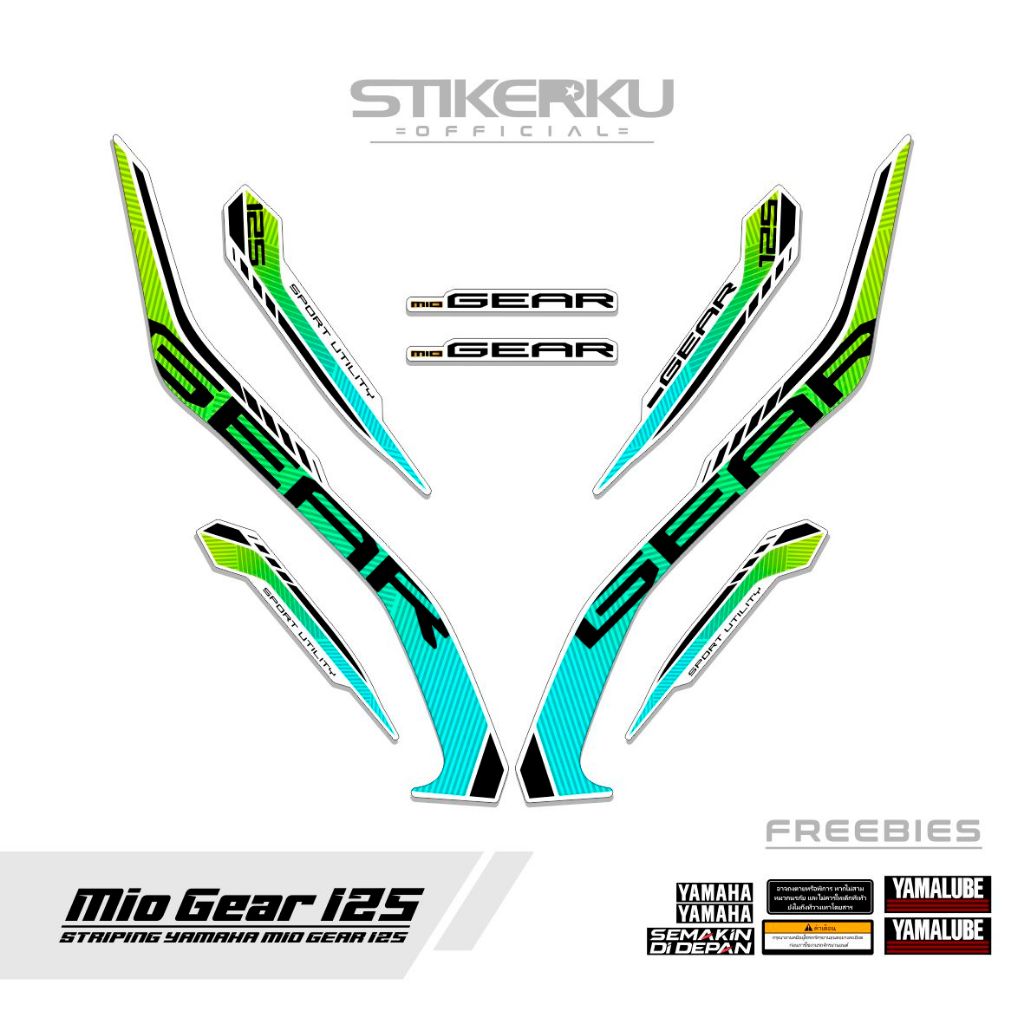 STRIPING MIO GEAR / MOTIF 9 / STICKER GEAR 125 / STICKER YAMAHA GEAR ...