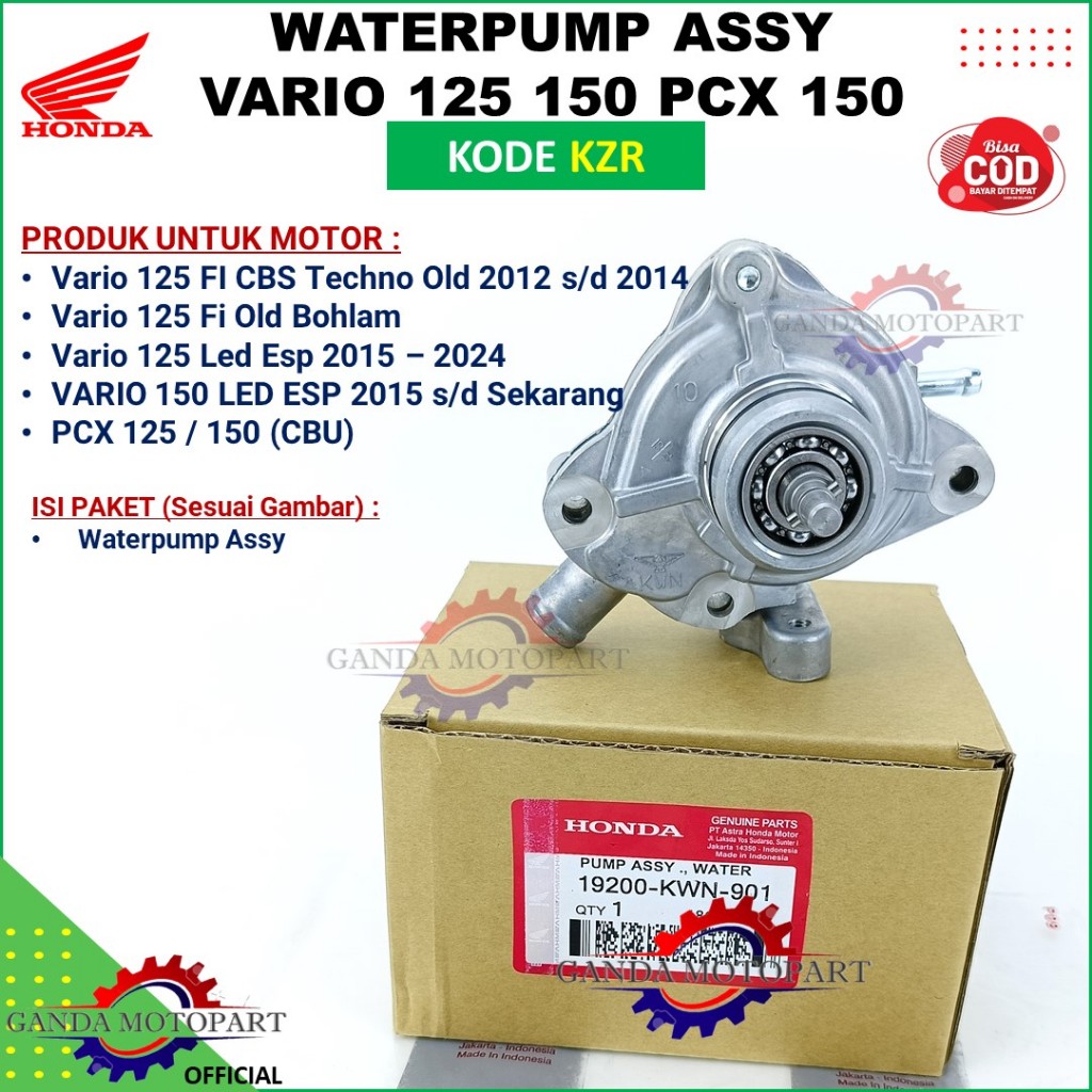 Water Pump Assy Honda Vario Vario Pcx Adv Kwn Shopee Philippines