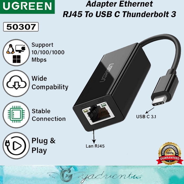 UGREEN Lan Adapter Gigabit USB Type C To RJ45 Fast Connector Internet ...