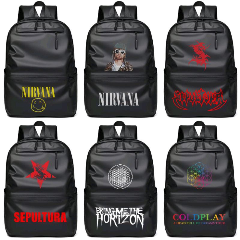 Backpack - waterproof bag - Nirvana bag - Sepultura - Bmth - Coldplay ...