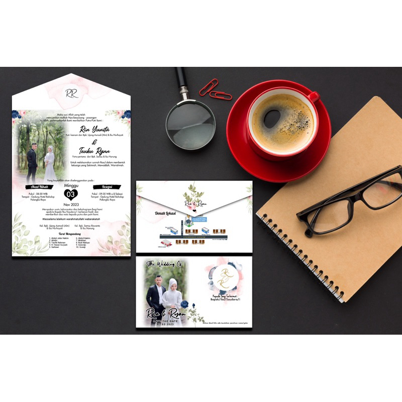 Latest Semi Envelope Invitation/ Free digital Invitation | Shopee ...