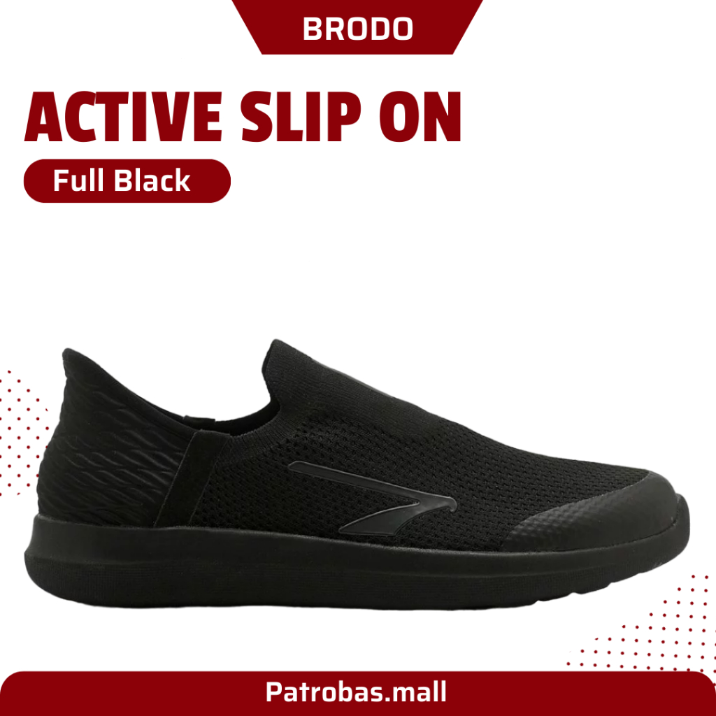 HITAM [Import] Active Slip On Full Black Original Shoes Sneakers Casual