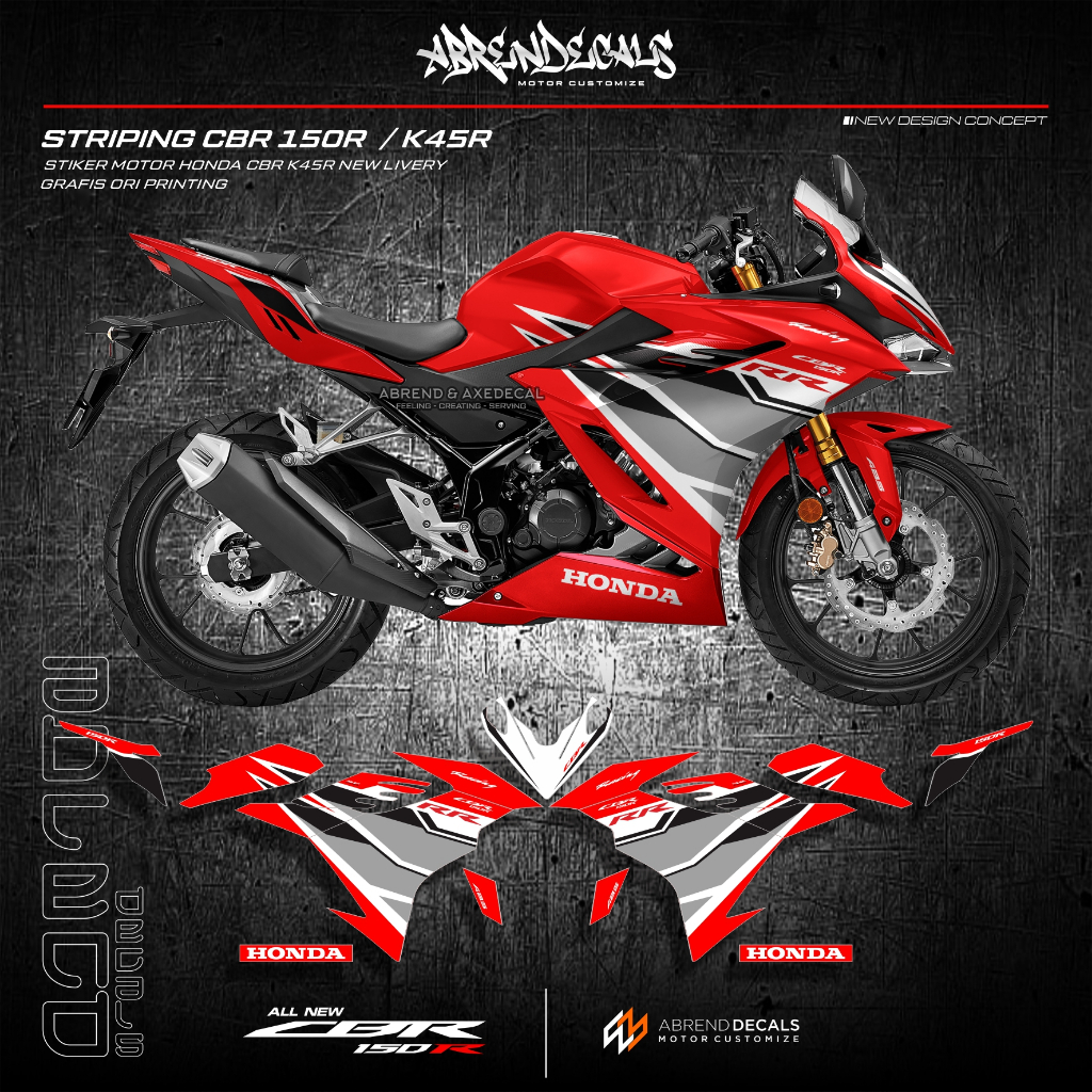 Striping CBR 150 R New K45R Graphic Ori Printing Honda CBR 150R