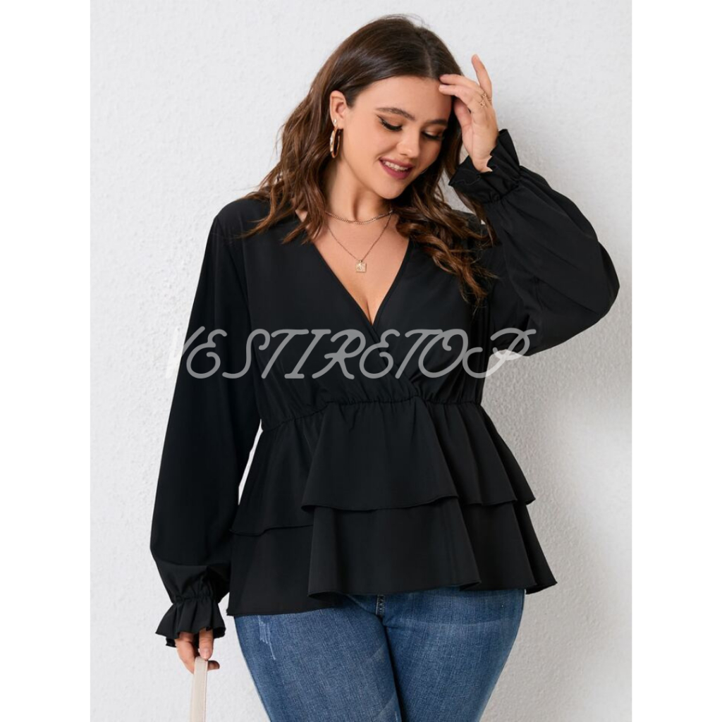 Frika BAJU SABRINA BLOUSE Women JUMBO KOREAN STYLE BAJU Tops Women BIG ...