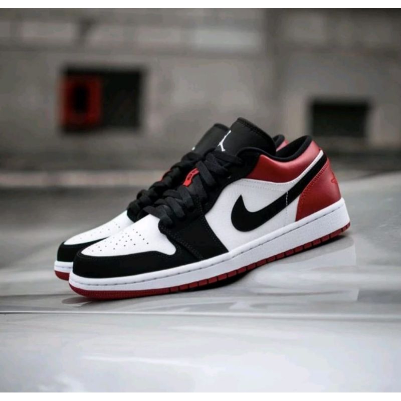 PUTIH HITAM MERAH The Newest A1R JORDAN LOW Red White Black SNEAKERS