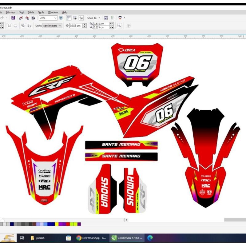 MERAH Decal crf custom full body decal crf Red custom decal crf 150l ...