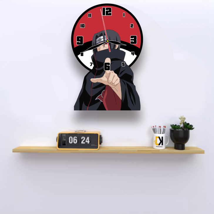 KRMKUnique Aesthetic LED Anime Wall Clock ITACHI UCHIHA AKATSUKI ...