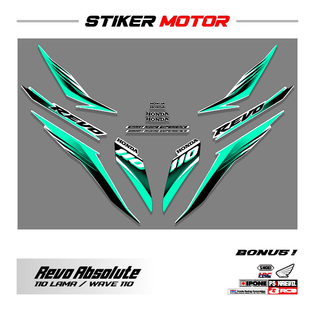 R05 STRIPING STICKER HONDA REVO 110 LAMA WAVE 110 I MOTIF 5 STICKER ...