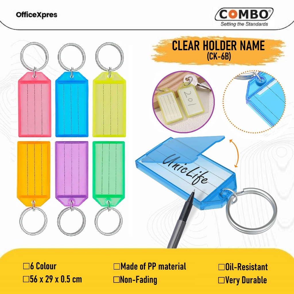 GANTUNGAN Transparent Keychain/Key Ring/Clear Name Tag/Transparent Key ...