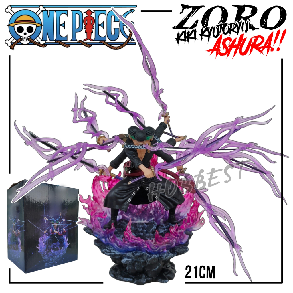 One PIECE Action Figure: ZORO Kyutoryu Ashura - Miniature Toy Display ...