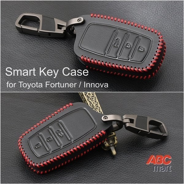 TOMBOL Toyota Leather Key Cover 3 Button Keychain ALL NEW FORTUNER VRZ