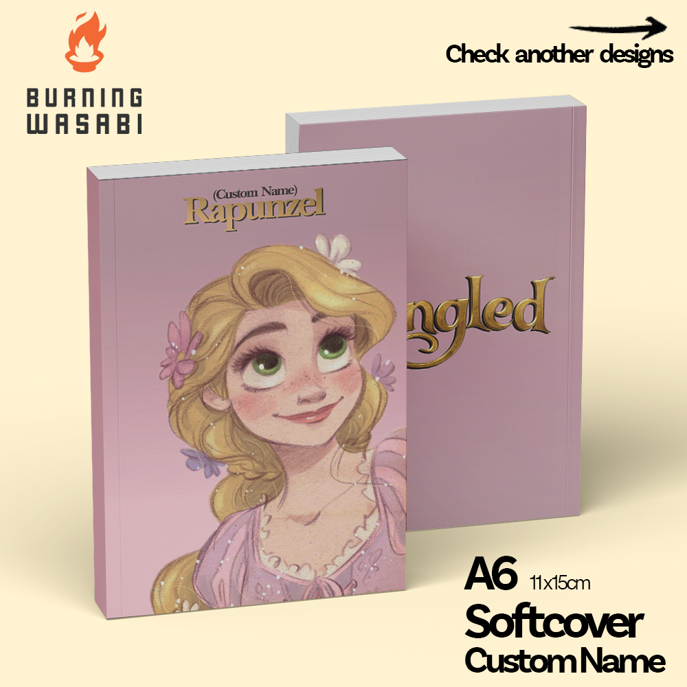 Pocket Notebook Princess Rapunzel Disney Tangled Softcover Custom Name ...