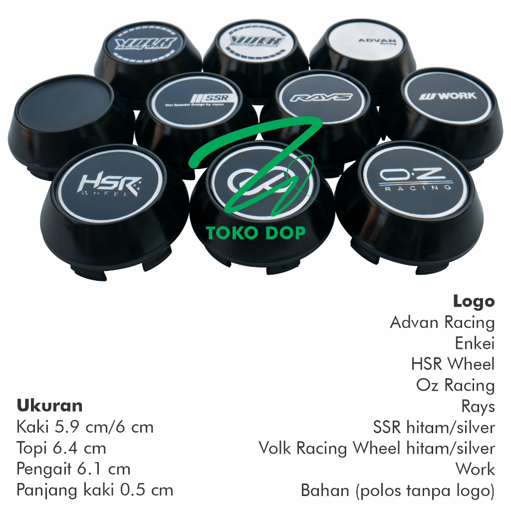 5.9 CM FOOT CONE VELG DOP LID HAT 6.4 CM LOGO ADVAN ENKEI HSR OZ RACING ...