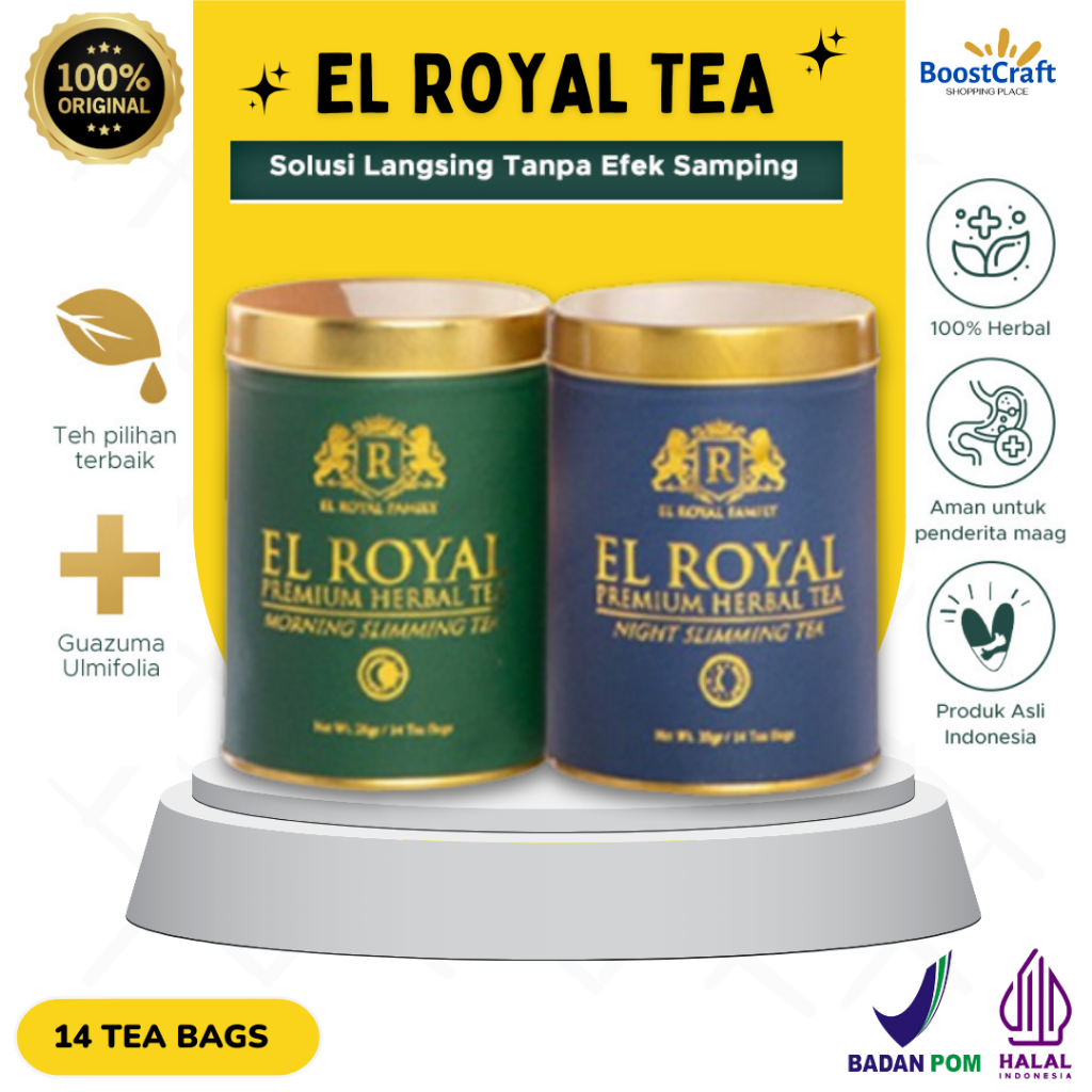 El Royal Premium Herbal Tea Day Night Slimming Tea Package Bpom Original Shopee