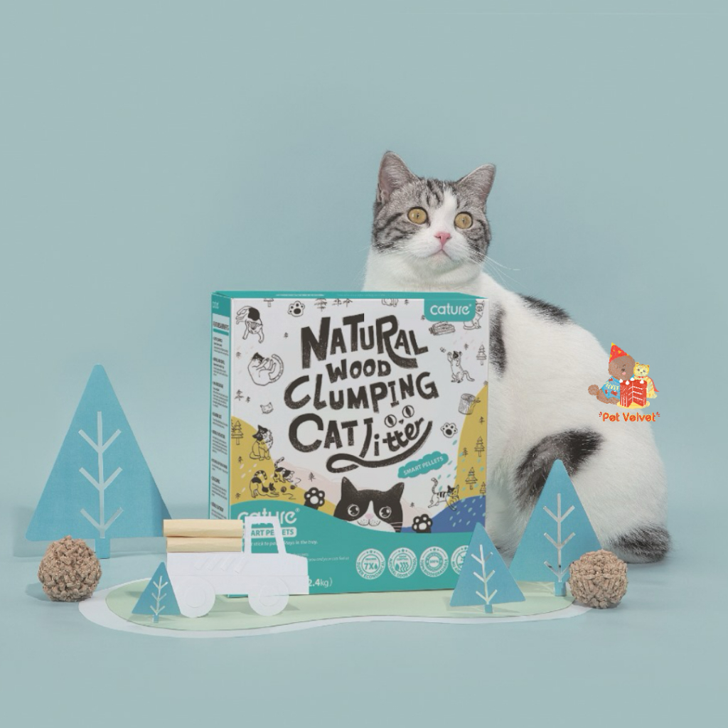 Cature - Natural Wood Clumping Cat Litter Smart Pellet - Premium Cat ...